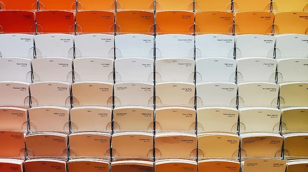 Orange to white colour palette